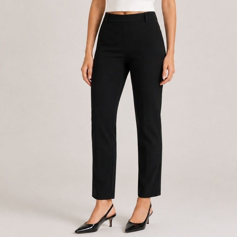 Quince Ultra Stretch Ponte Straight Leg Pants Office Travel Stretch Black XL EUC